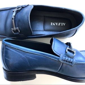 Blue Leather Slip-on